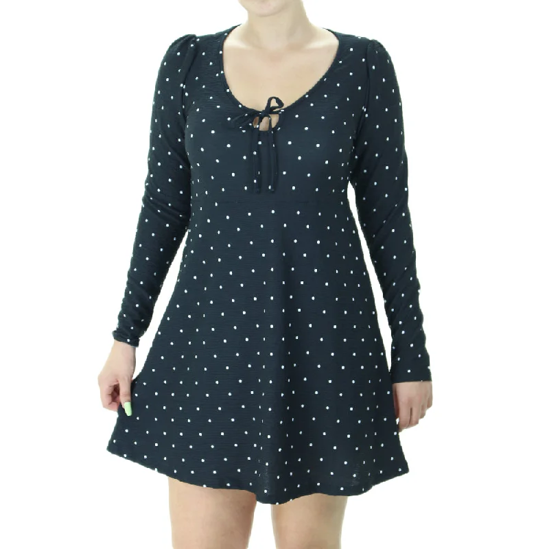 Women's Polka Dot Mini Dress,Black Trendy Mesh Mini Dress