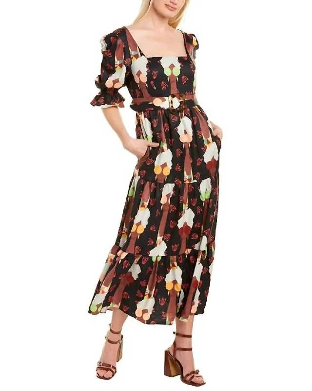 Arlo Print Midi Dress in Multi Sunglass Fashionable Wide Leg Midi Dress