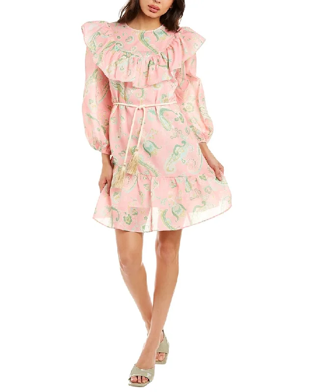 Beulah Belted Mini Dress Cozy Wraparound Mini Dress