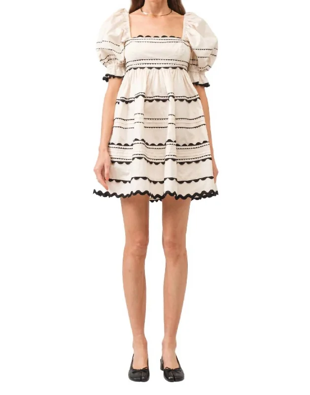 Jennie Mini Dress In Cream Chic Bohemian Mini Dress