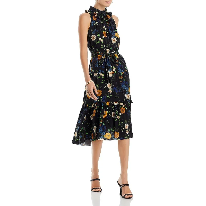 Kobi Halperin Womens Ryan Floral Print Ruffled Midi Dress Fashionable Polka Dot Midi Dress