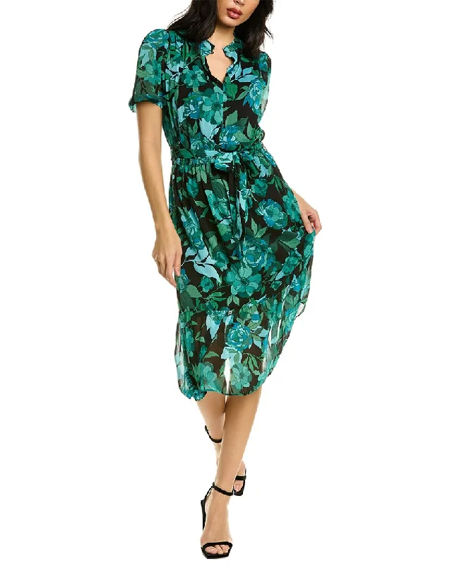 London Times Floral Midi Dress Fashionable A-Line Midi Dress