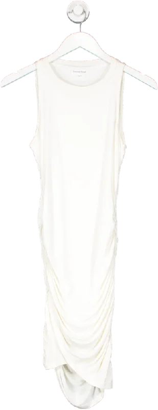 Lovers and Friends White Ruched Midi Dress UK XS Elegant Sleeveless Midi Dress