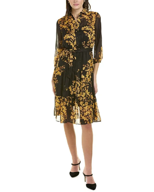 Nanette by Nanette Lepore Chiffon Midi Dress Fashionable Fitted Midi Dress