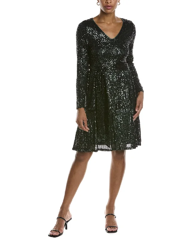 Nanette Lepore Sequined Midi Dress Trendy Floral Wrap Midi Dress