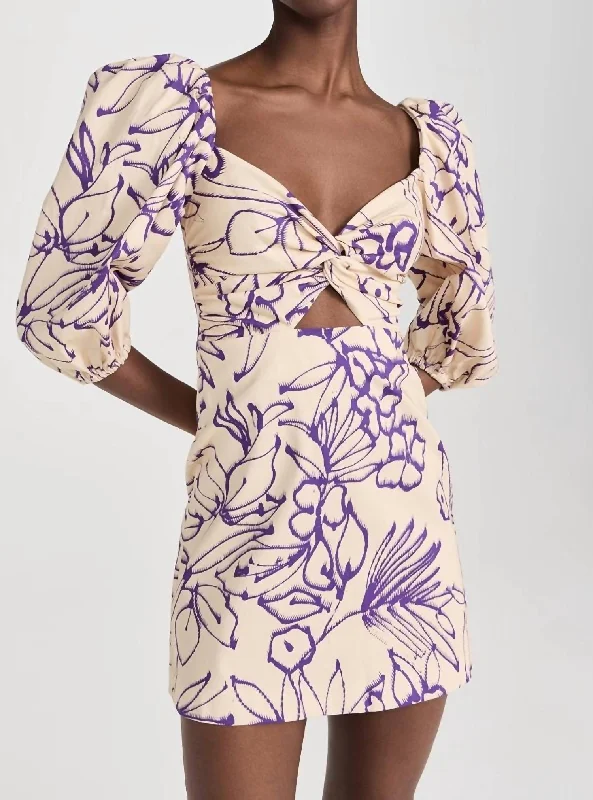 Rapha Mini Dress In Purple Brush Trendy Off-Shoulder Dress Mini