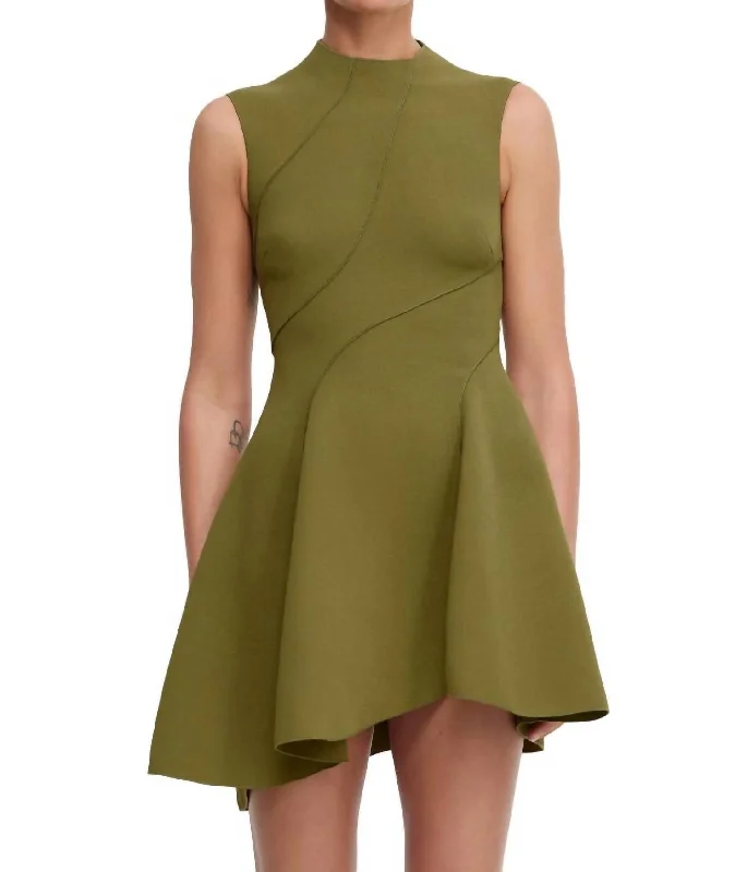 Rowe Mini Dress In Olive Comfortable Bodycon Mini Dress