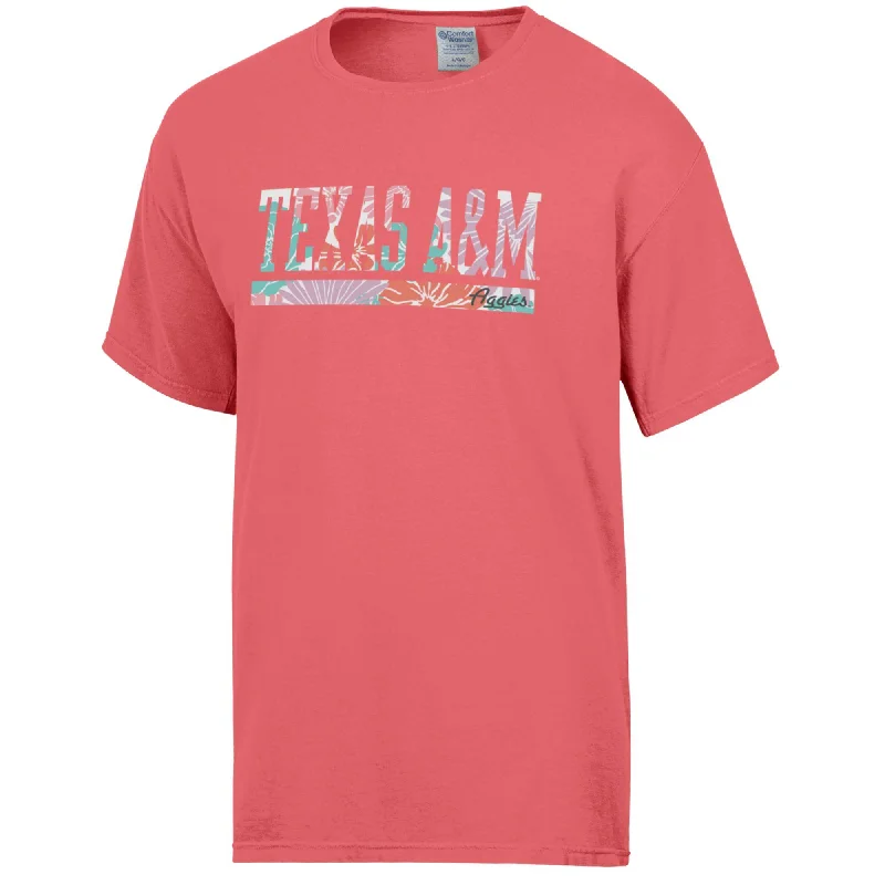 Texas A&M Tropical Coral Comfortwash Shirt Stylish Short Sleeve Top