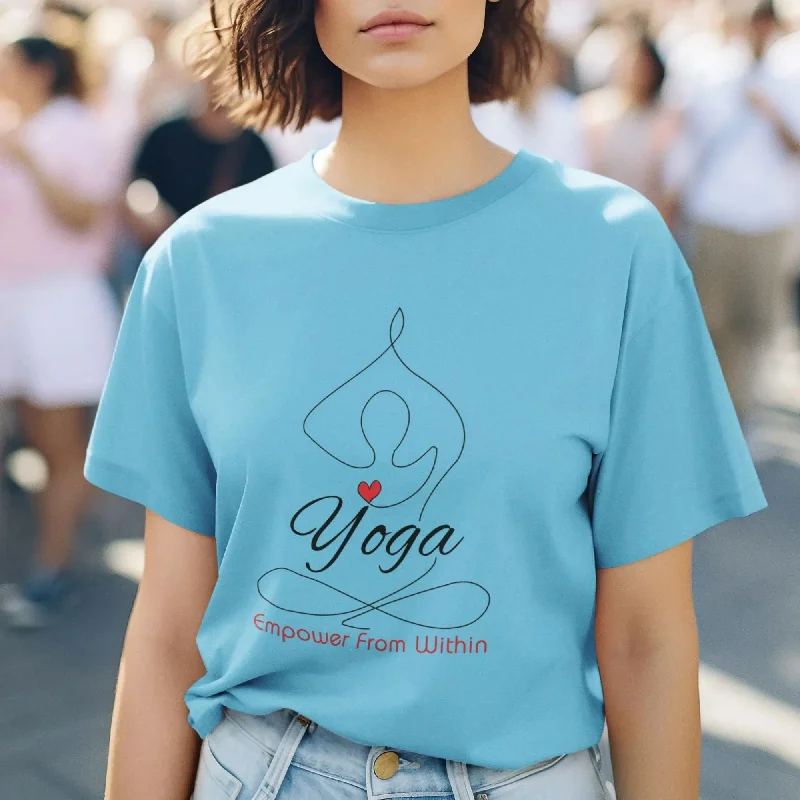 Yoga Empower from Within Round Neck Half Sleeve Classic T-Shirt Notch Collar Peter Pan Collar Cowl Neck