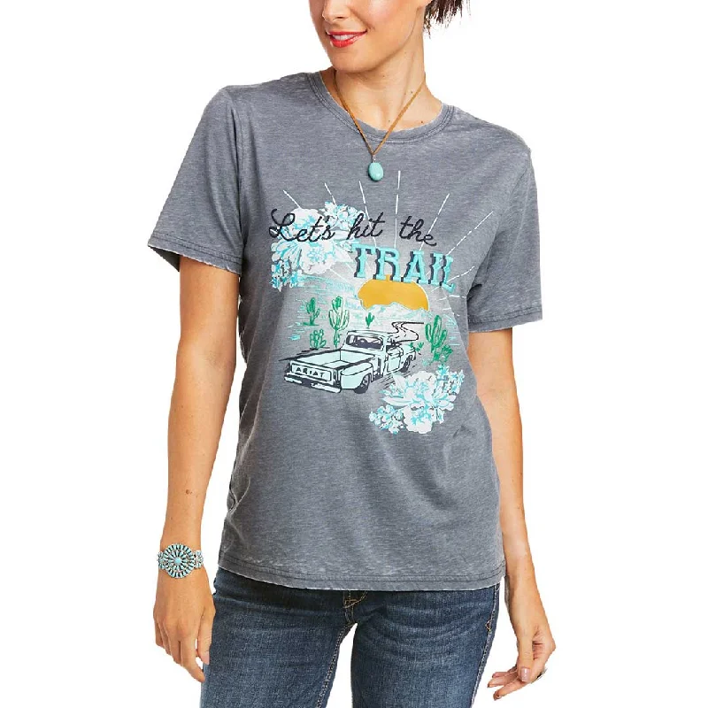 Ariat Women's Trail Time Graphic Tee Collared Crew Neck Turtle Neck