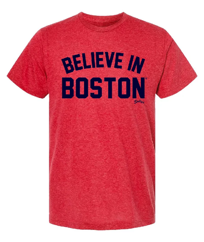 Believe in Boston - Heather Red - T-Shirt Mesh Canvas Denim