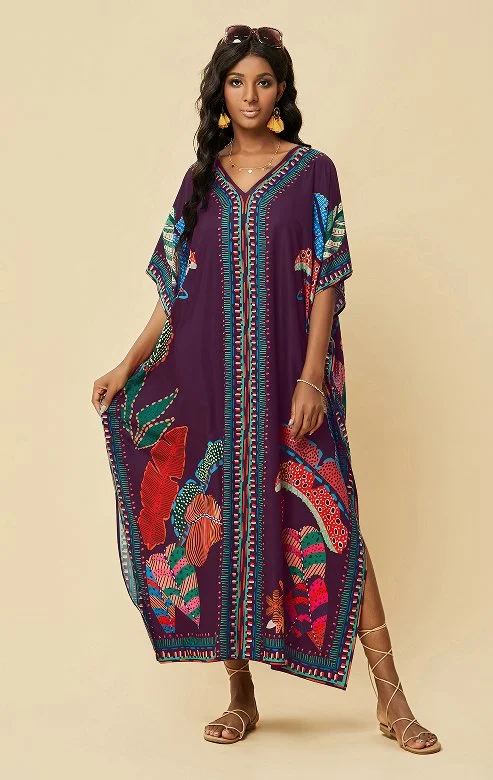 Black Beach Kaftan Maxi dress Cover Up Classic Strapless Maxi Dress