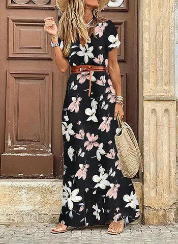 Boho paisley maxi dress Cozy Knitted Maxi Dress