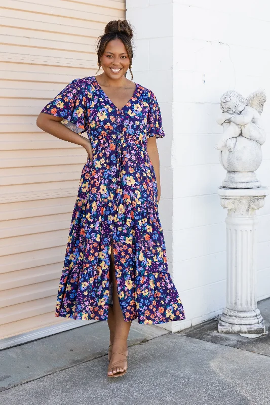 Bonnie Maxi Dress in Posie Cozy Cold-Shoulder Maxi Dress