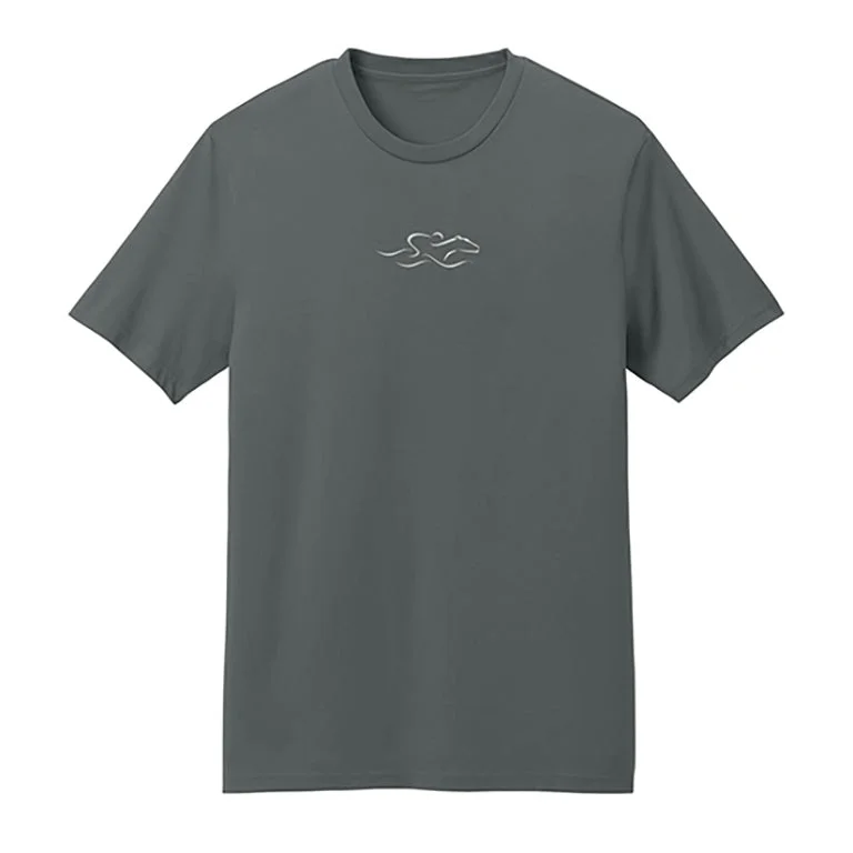 Unisex Classic Cotton Short Sleeve Tee- Metal Gray Collared Crew Neck Turtle Neck