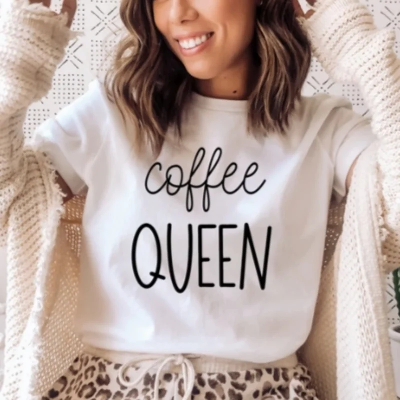 Coffee Queen T-shirt Hooded Caped Shawl Collar