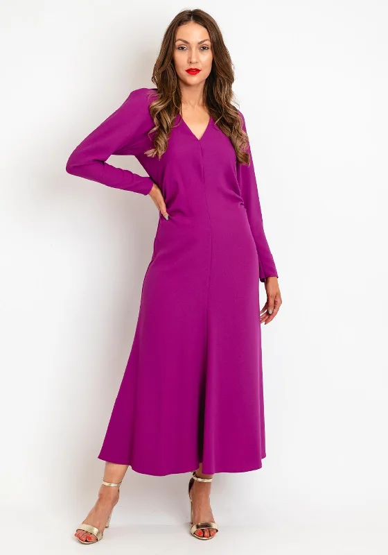 Exquise Ruched Waist A-Line Maxi Dress, Orchid Stylish Maxi Dress with Frills