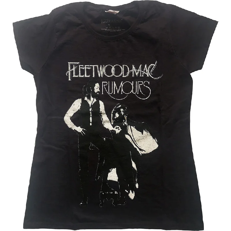 Fleetwood Mac | Official Ladies T-shirt | Rumours (black) Solid Color Striped Floral