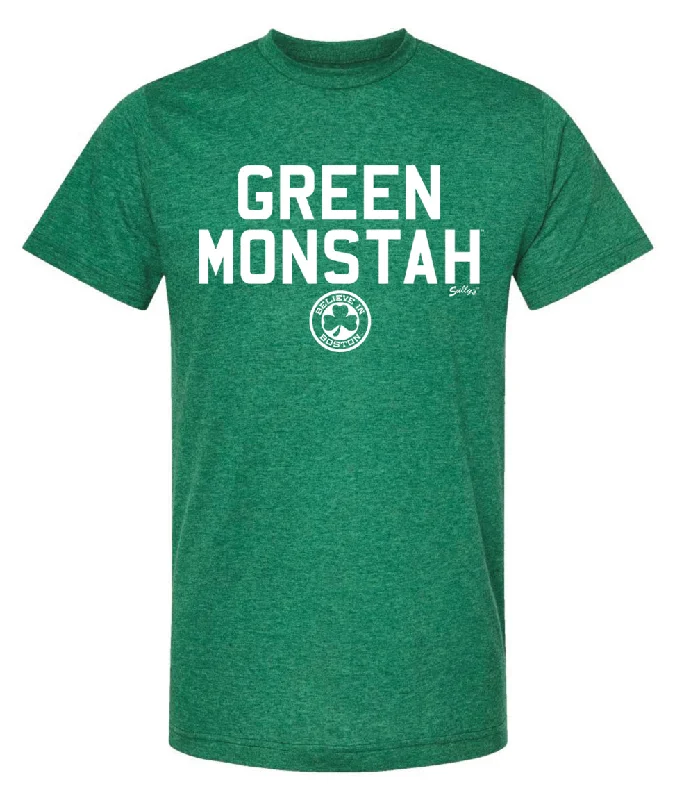 Green Monstah T-Shirt Collared T-Shirt Boat Neck A-Line