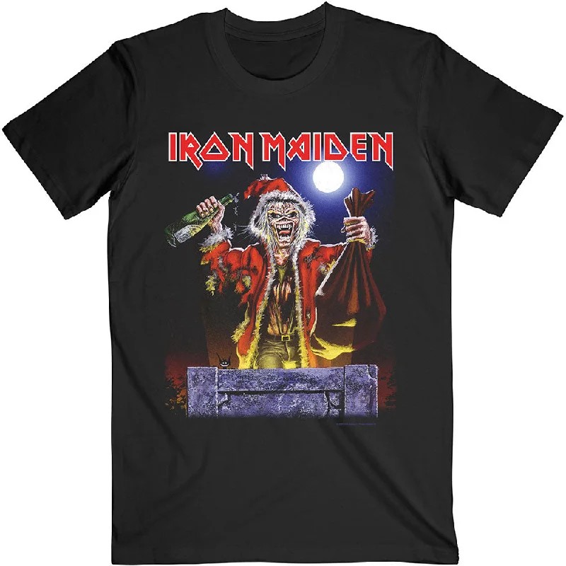 Iron Maiden | Official Band T-Shirt | No Prayer For Christmas (Back Print) Chenille Blend Fleece Blend Nylon Blend