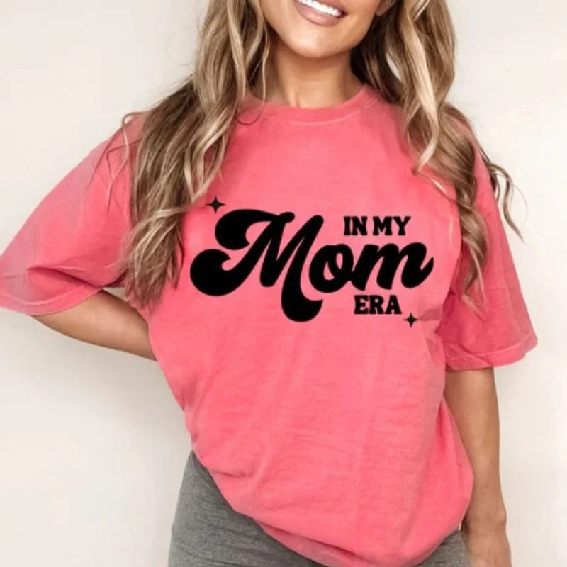 In My Mom Era T-shirt Spandex Blend Rayon Blend Denim Blend