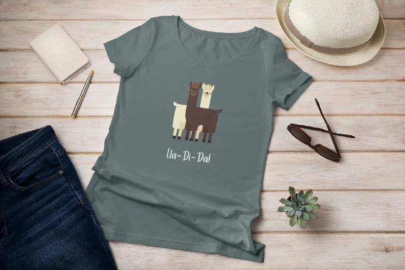 Lla-Di-Da! - Llama Unisex Tee Silk Blend Satin Velvet