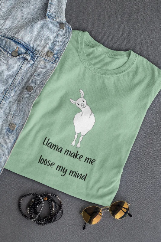 Llama make me loose my mind -  Unisex Tee Spandex Blend Rayon Blend Denim Blend