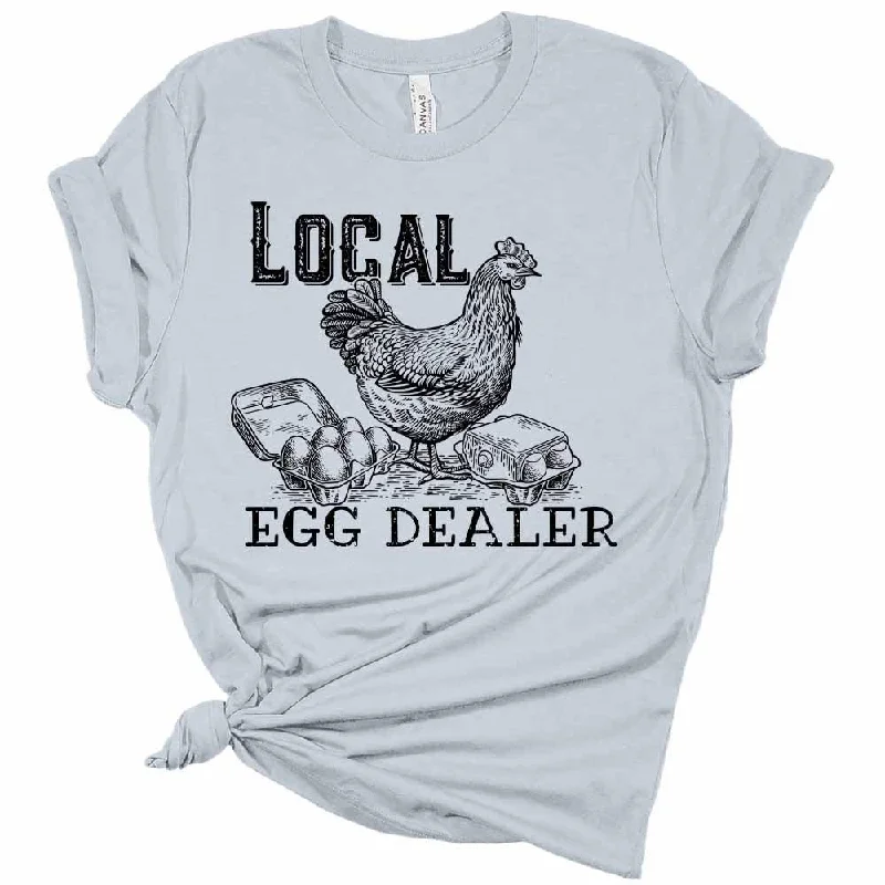 Womens Shirt Local Egg Dealer T-Shirt Cute Graphic Tee Short Sleeve Top Machine Wash Dry Clean Hand Wash