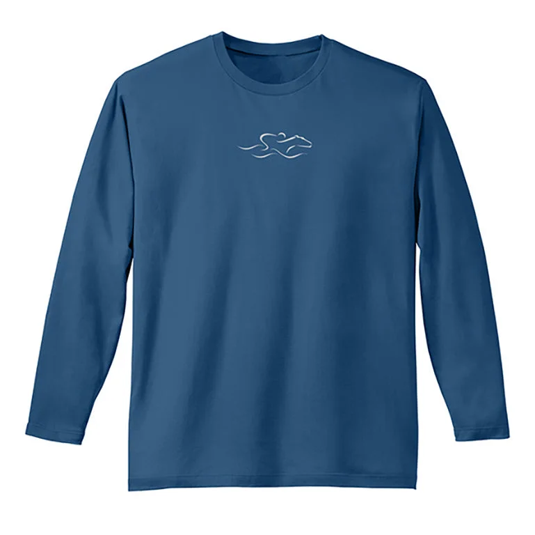 Long Sleeve Cotton Tee - Maritime Blue Cozy Warm Stylish