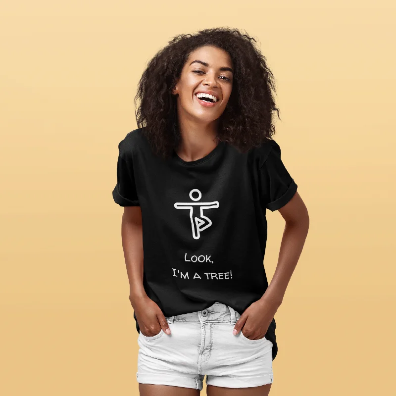 Look, I'm a Tree! - Yoga T-Shirt | Unisex Tee Mesh Blend Leather Blend Suede Blend