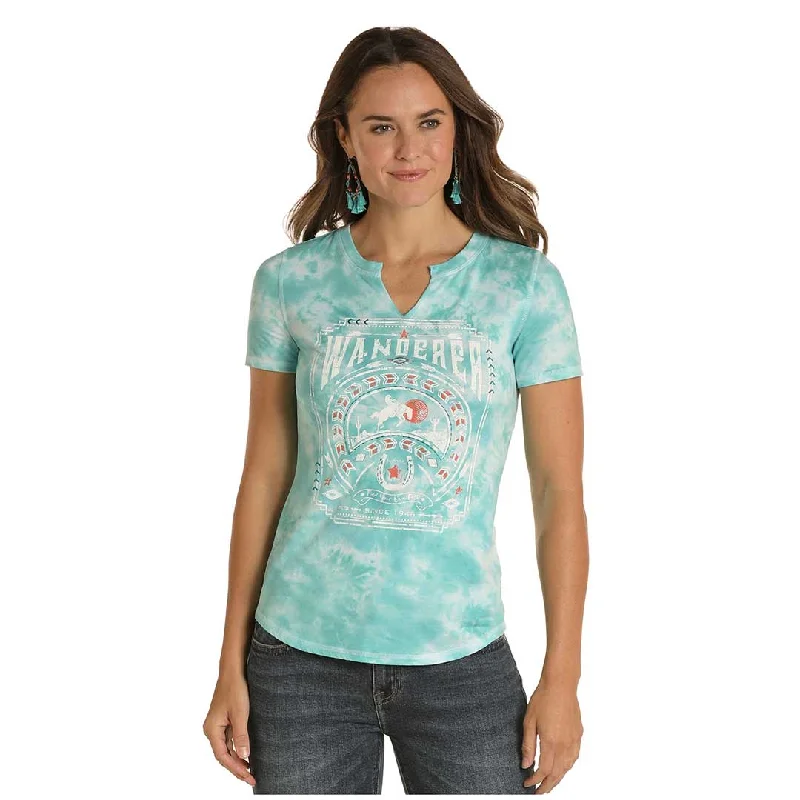 Panhandle Women's Tie-Dye T-shirt Basic T-Shirt Crew Neck Short Sleeve