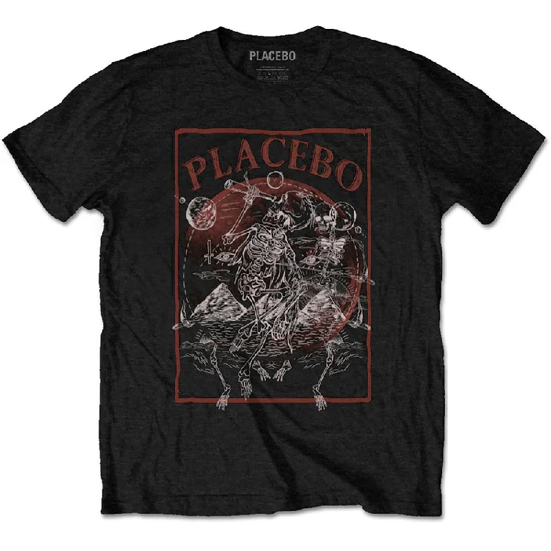 Placebo | Official Band T-shirt | Astro Skeletons Front Pockets Side Pockets Patch Pockets