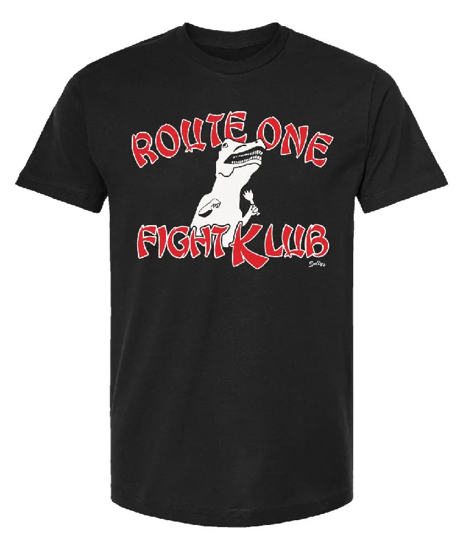 ROUTE ONE FIGHT CLUB T-Shirt Notch Collar Peter Pan Collar Cowl Neck