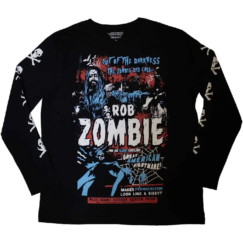 Rob Zombie| Official Band Long Sleeve T-Shirt | Zombie Call (Sleeve Print) Casual Formal Business