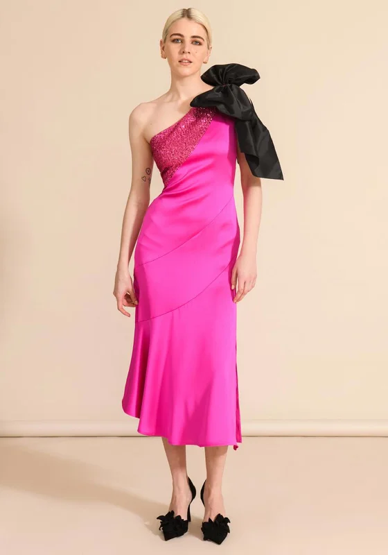 Sister By Caroline Kilkenny Kennedy Sequin Satin Maxi Dress, Pink Comfortable Cotton Maxi Dress