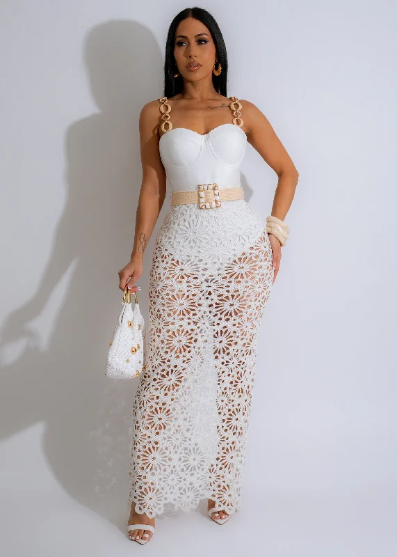 So Summer Crochet Maxi Dress White Elegant Boho Maxi Dress