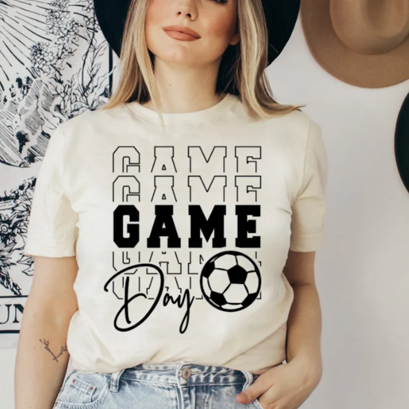 Soccer Game Day T-shirt Solid Color Striped Floral