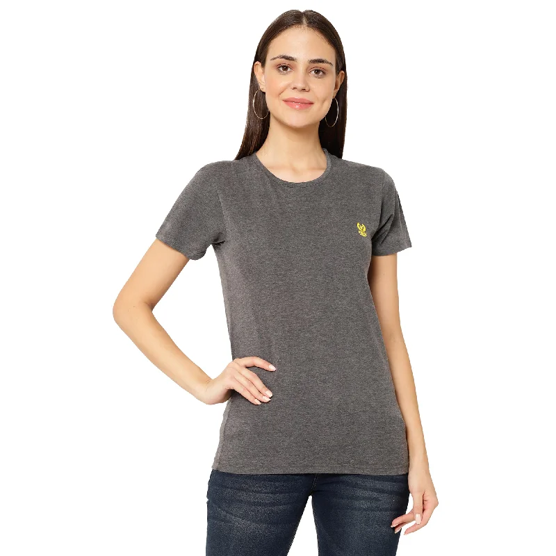 Vimal Jonney Grey Color T-shirt For Women Polka Dot Checkered Tartan