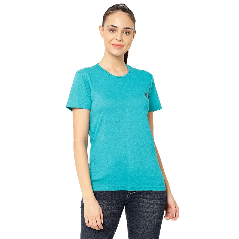 Vimal Jonney Light Blue Color T-shirt For Women Chenille Brocade Lace