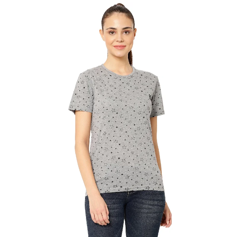 Vimal Jonney Grey Color T-shirt For Women Spandex Blend Rayon Blend Denim Blend