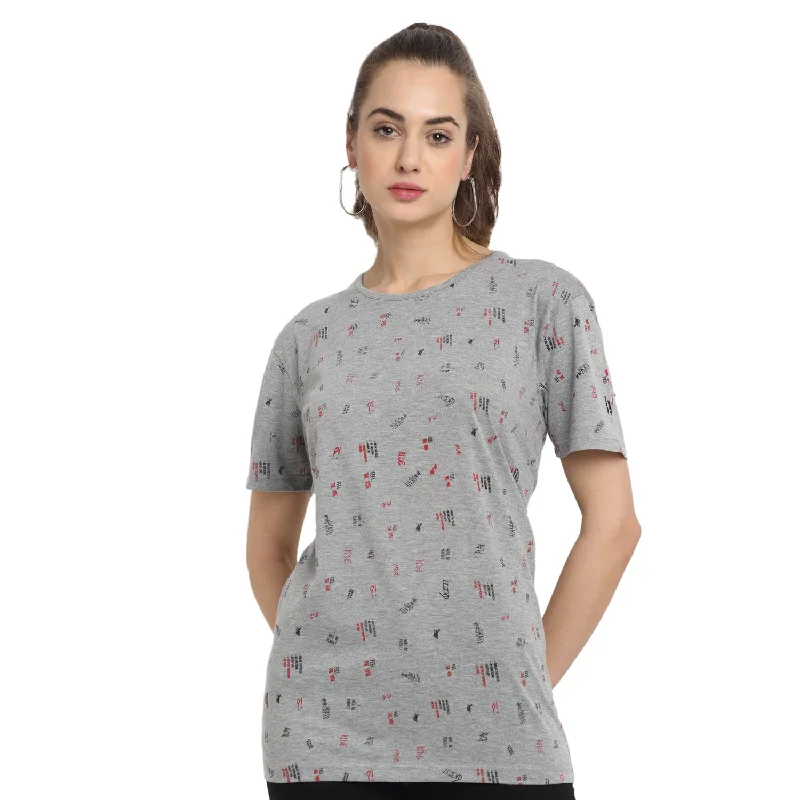 Vimal Jonney Grey Half Sleeve T-shirt For Women's Machine Wash Dry Clean Hand Wash