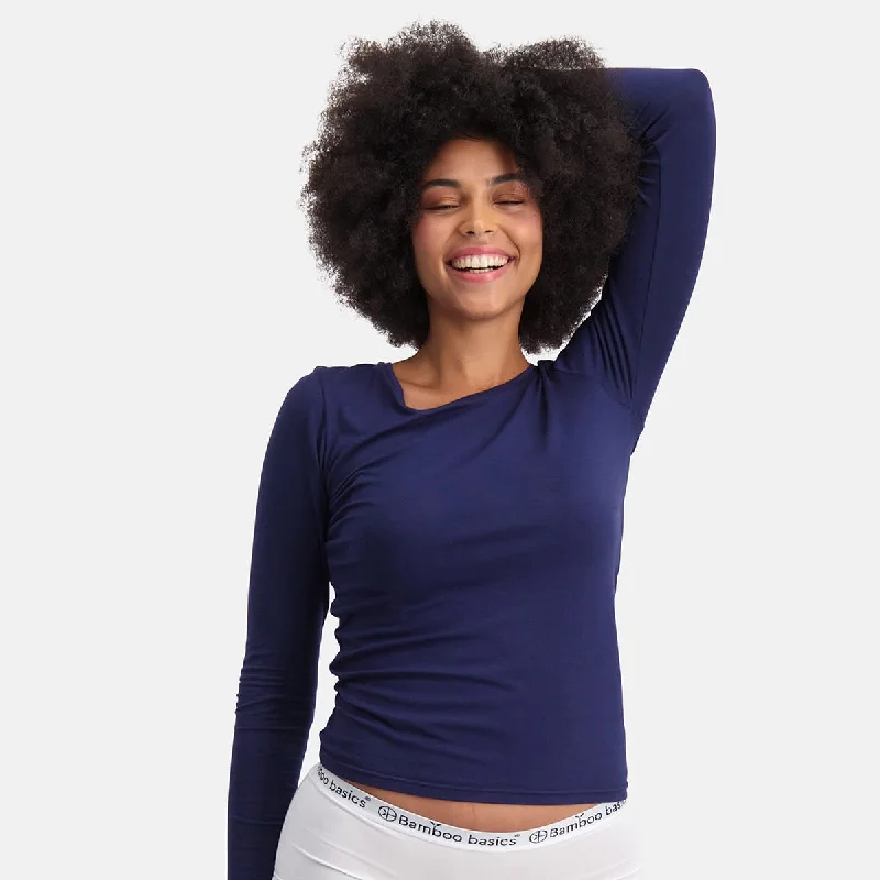 T-shirts lange mouw Lara (2-pack) - Navy Fleece Nylon Spandex