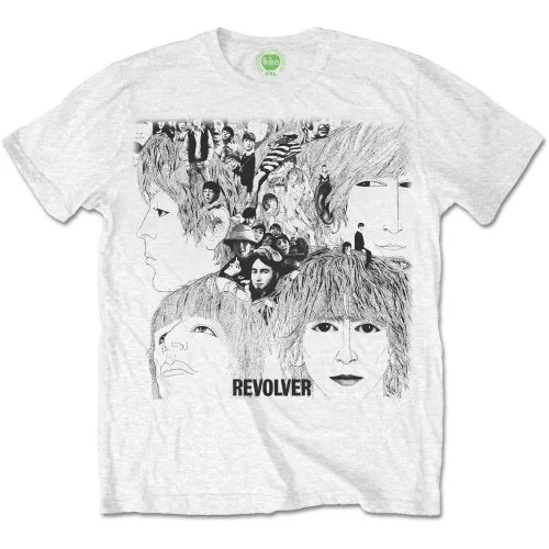 The Beatles | Official Band T-Shirt | Revolver Album Cover Striped Floral Plaid