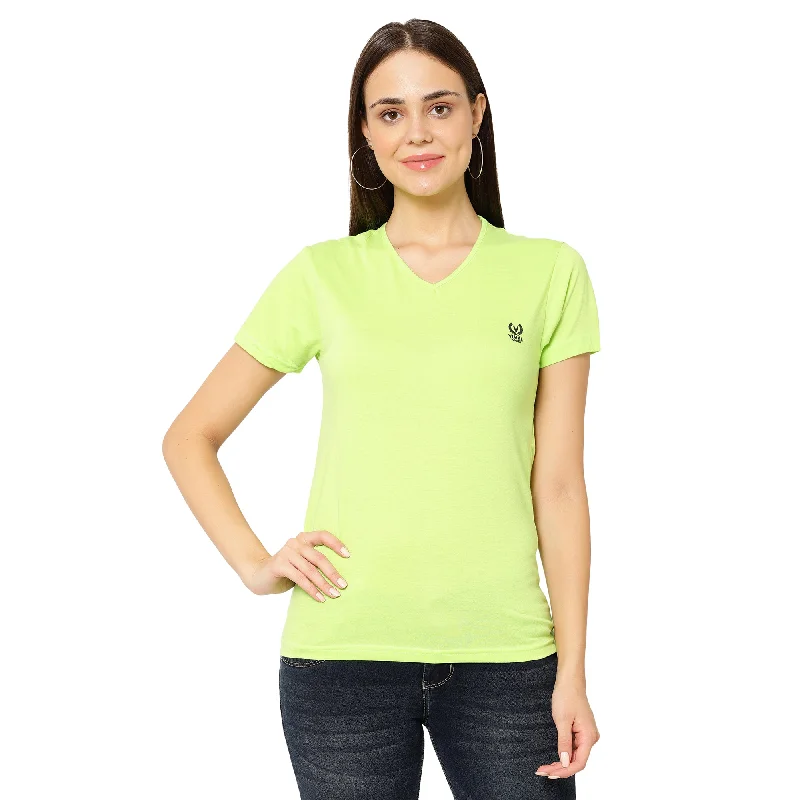 Vimal Jonney Green Color T-shirt For Women Mesh Fabric Canvas Fabric Denim Fabric