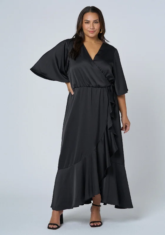 Smouldering Wrap Maxi Dress Comfortable Casual Maxi Dress