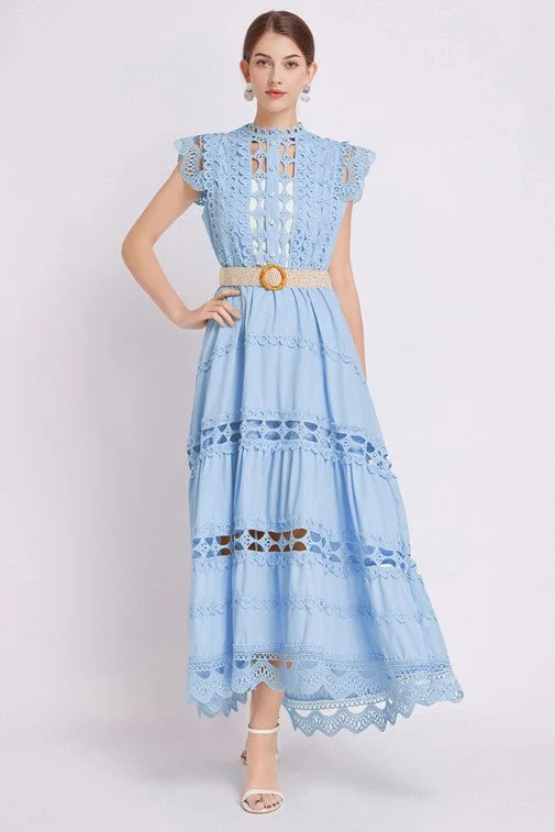 By Claude Embroidered Tiered Maxi DRESS Comfortable Flowy Maxi Dress