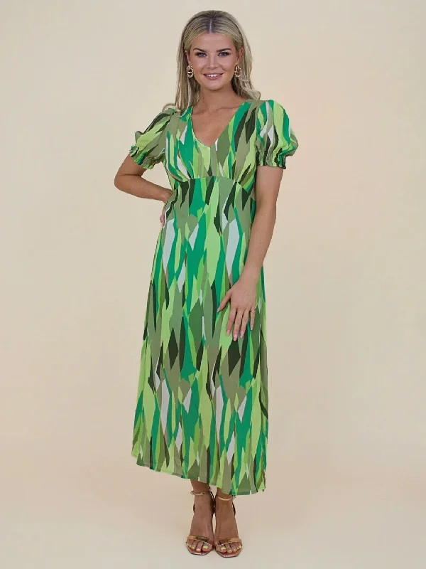 Kate & Pippa Streasa Print Maxi Dress, Green Multi Cozy Knit Maxi Dress