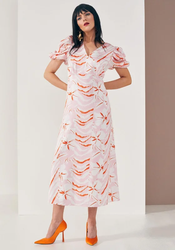 Kate Cooper Floral & Animal Print Maxi Dress, Pink Multi Comfortable Ruffle Maxi Dress