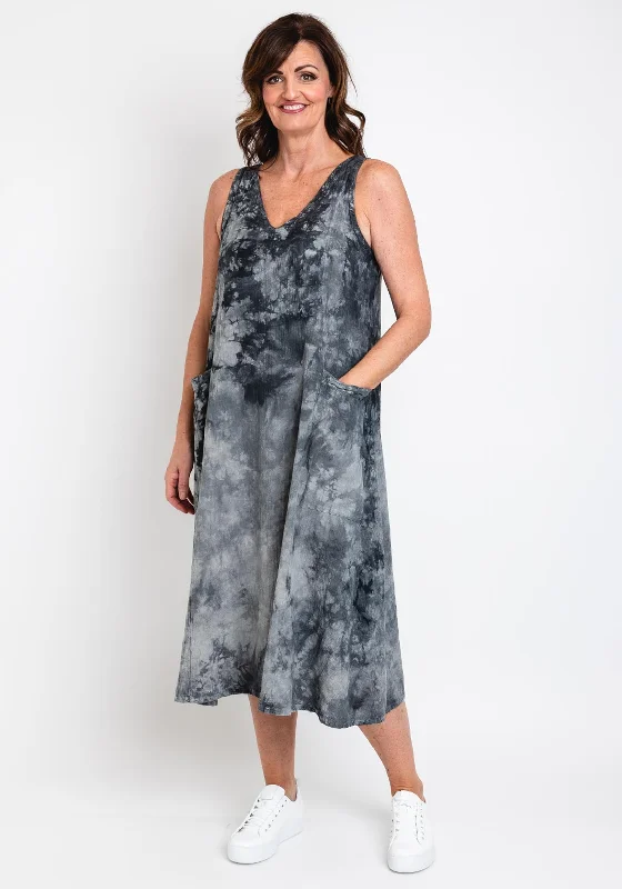 One Life Deni Sleeveless Maxi Dress, Washed Black Comfortable Flowy Maxi Dress