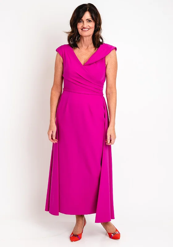 Veni Infantino Overskirt Maxi Dress, Magenta Elegant Tiered Maxi Dress